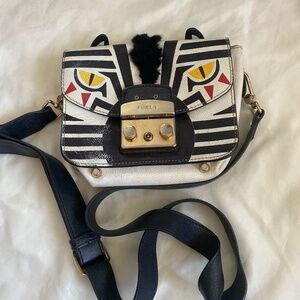 Furla Zebra leather crossbody handbag